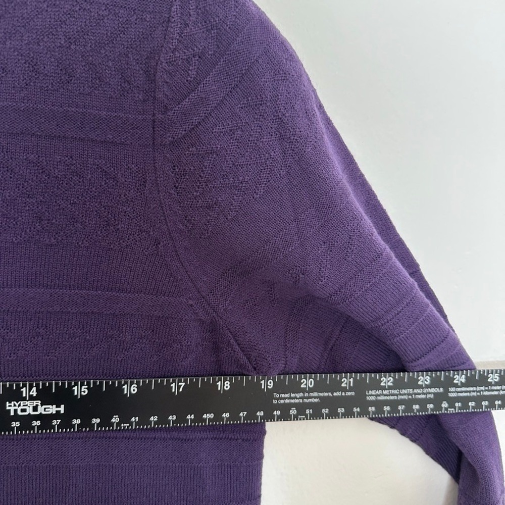 Croft & Barrow Womens Purple Textured Knit Pullover Sweater Crew Neck Size M - Picture 5 of 9